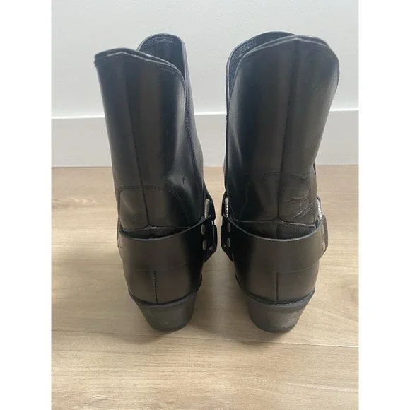 Ariat Women's Black Leather Harness Ankle Boots Western‎ Biker 97652 Size 8 - Picture 4 of 9
